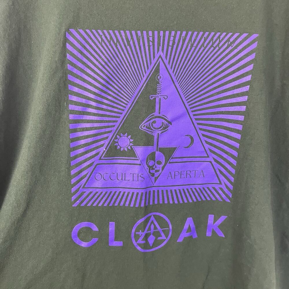 Cloak Occultis Aperta Graphic Short Sleeve Tee Unisex 2XL Forest Green Purple - Picture 2 of 4